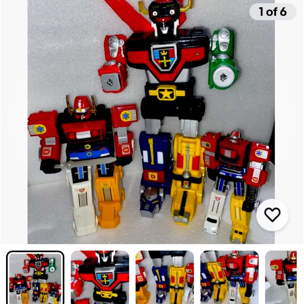 Voltron Action Figure Set - Red, Blue, Yellow 1990